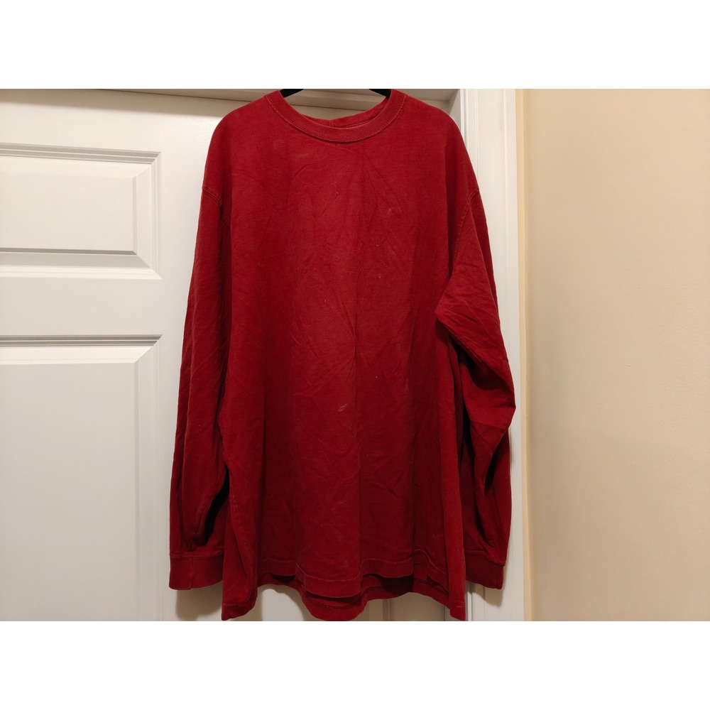 Carhartt‎ Mens Long Sleeve Graphic T-Shirt Red Original Fit 2XL Beater Stained